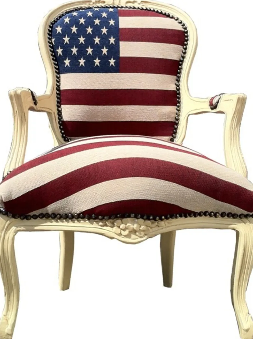 Casa Padrino Barock Salon Stuhl USA Design / Creme