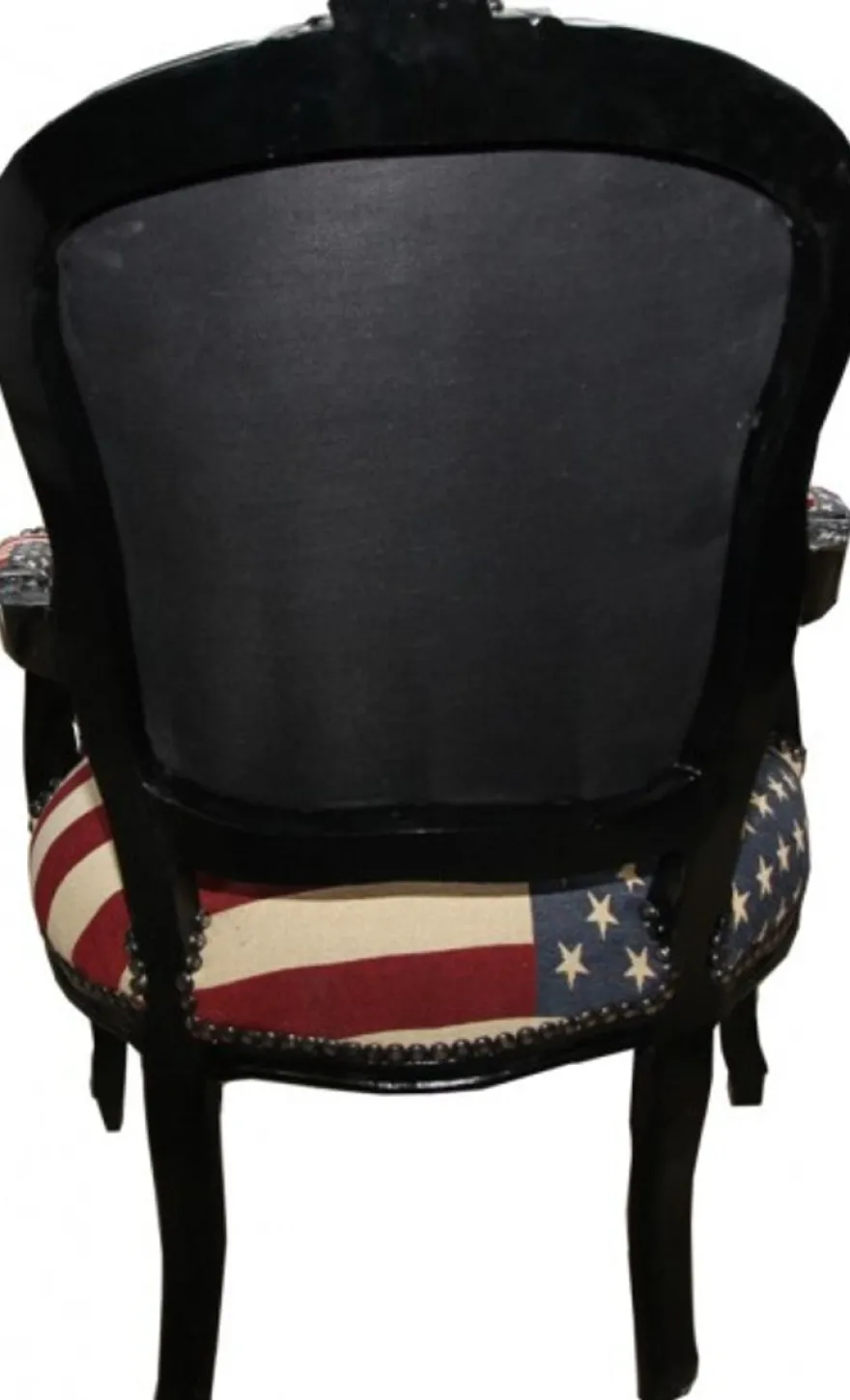 Casa Padrino Barock Salon Stuhl USA Design / Schwarz - USA Style