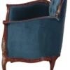 Casa Padrino Barock Samt Sofa Blau / Braun / Messingfarben 125 x 73,5 x H. 92,5 cm - Möbel im Barockstil
