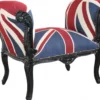 Casa Padrino Barock Schemel Hocker Union Jack / Schwarz - Sitzbank