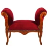 Casa Padrino Barock Schemel Hocker Bordeaux / Braun - Sitzbank