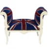 Casa Padrino Barock Schemel Hocker Union Jack / Creme - Sitzbank