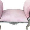 Casa Padrino Barock Schemel Hocker Hell Rosa / Silber - Sitzbank - Limited Edition