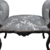 Casa Padrino Barock Schemel Hocker Grau Muster / Schwarz - Sitzbank - Limited Edition