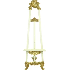Casa Padrino Barock Schild Ständer in Creme/Gold - Hotel, Cafe, Restaurant, Ladeneinrichtung, Shop Einrichtung