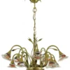 Casa Padrino Barock Schmiedeeisen Kronleuchter 10-Flammig aus Glas, Schwarz, Durchmesser 770 mm, Höhe 750-1150 mm
