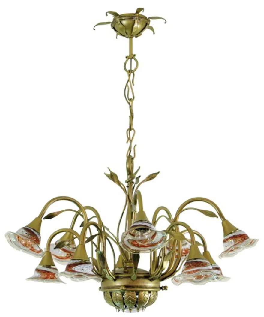 Casa Padrino Barock Schmiedeeisen Kronleuchter 10-Flammig aus Glas, Schwarz, Durchmesser 770 mm, Höhe 750-1150 mm