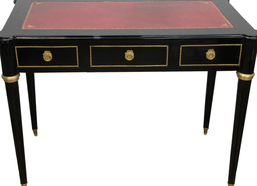 Casa Padrino Barock Schreibtisch Schwarz / Gold / Bordeaux Sekretär Luxus Möbel