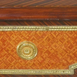 Casa Padrino Barock Schreibtisch Braun / Gold 180 x 70 x H. 80 cm - Handgefertigter Massivholz Bürotisch mit 3 Schubladen - Büro Möbel im Barockstil