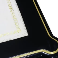 Casa Padrino Barock Schreibtisch mit 3 Schubladen Schwarz / Weiß / Gold 108 x 61 x H. 77 cm - Barock Büromöbel