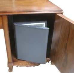 Casa Padrino Barock Schreibtisch Braun / Messingfarben 120 x 60 x H. 80 cm - Handgefertigter Massivholz Bürotisch - Büro Möbel im Barockstil