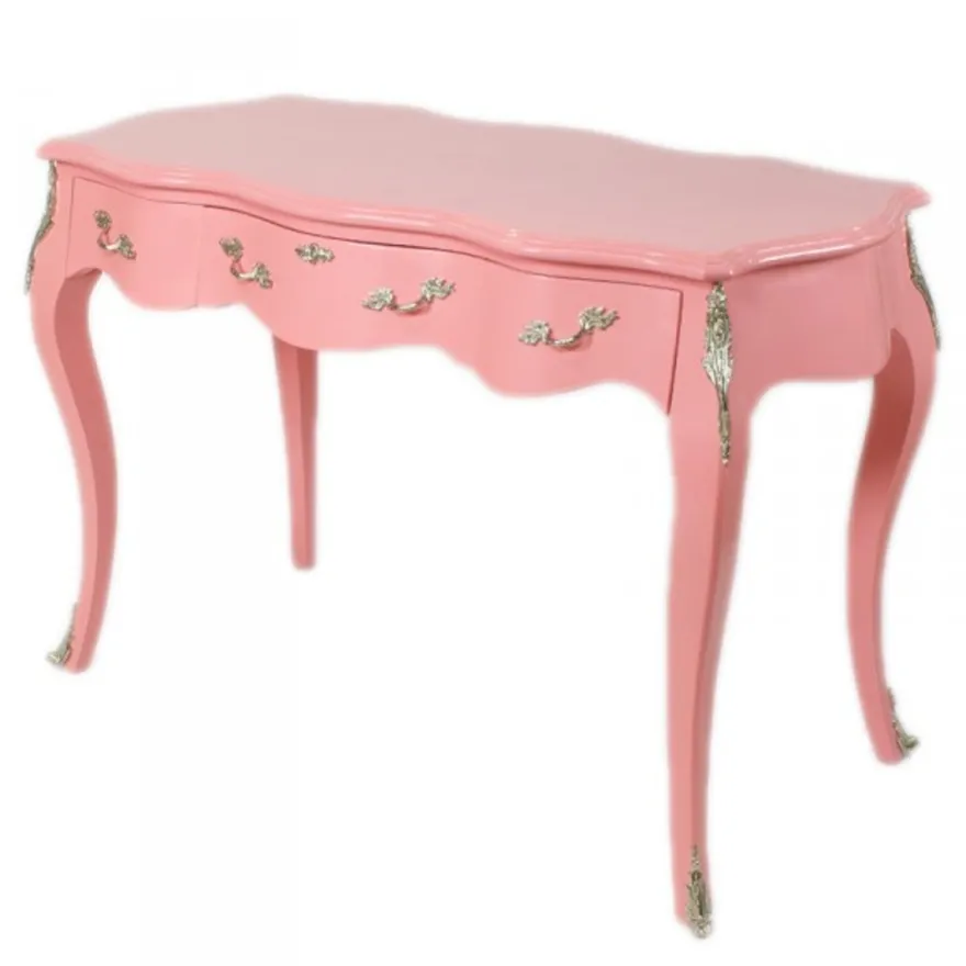 Casa Padrino Barock Schreibtisch Sekretär Konsole in Rose 120 x 60 x H80 cm - Luxus Möbel
