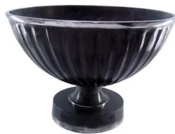 Casa Padrino Barock Schüssel Aluminium Schwarz / Silber - Antik Stil