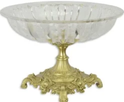 Casa Padrino Barock Schüssel Gold Ø 39,5 x H. 27 cm - Runde Obstschale im Barockstil - Barock Deko Accessoires