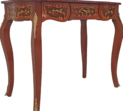 Casa Padrino Barock Sekretär Braun - Handgefertigter Barockstil Schreibtisch mit 3 Schubladen - Büromöbel im Barockstil - Barock Möbel - Barock Einrichtung - Büro Einrichtung im Barockstil