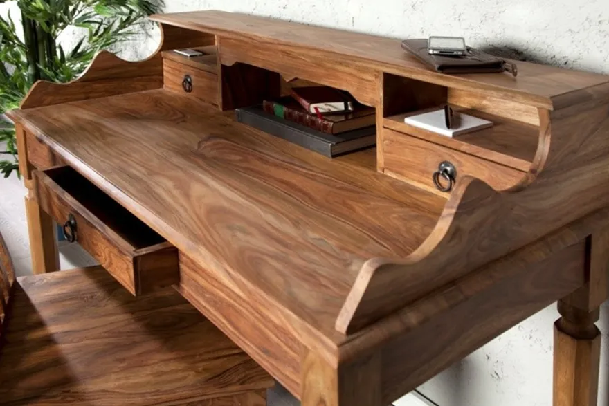 Casa Padrino Barock Sekretär mit 3 Schubladen aus edlem Sheeshamholz - Massivholz Schreibtisch Konsole - 115 x 57 x H 98 cm