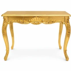 Casa Padrino Barock Sekretär mit 3 Schubladen Gold 100 cm - Barockstil Massivholz Schreibtisch - Barock Büro Möbel