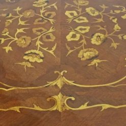 Casa Padrino Barock Sekretär Mahagoni Intarsien / Gold 120 cm - Handgefertigter Antik Stil Scheibtisch - Barock Büro Möbel
