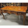 Casa Padrino Barock Sekretär mit 3 Schubladen Braun Intarsien / Gold 160 cm - Barock Büro Möbel