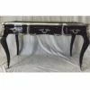 Casa Padrino Barock Sekretär mit 3 Schubladen Schwarz / Silber - Barock Büro Möbel