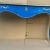 Casa Padrino Barock Sekretär mit 3 Schubladen Blau / Gold - Handgefertigter Massivholz Schreibtisch im Barockstil - Barock Büro Möbel