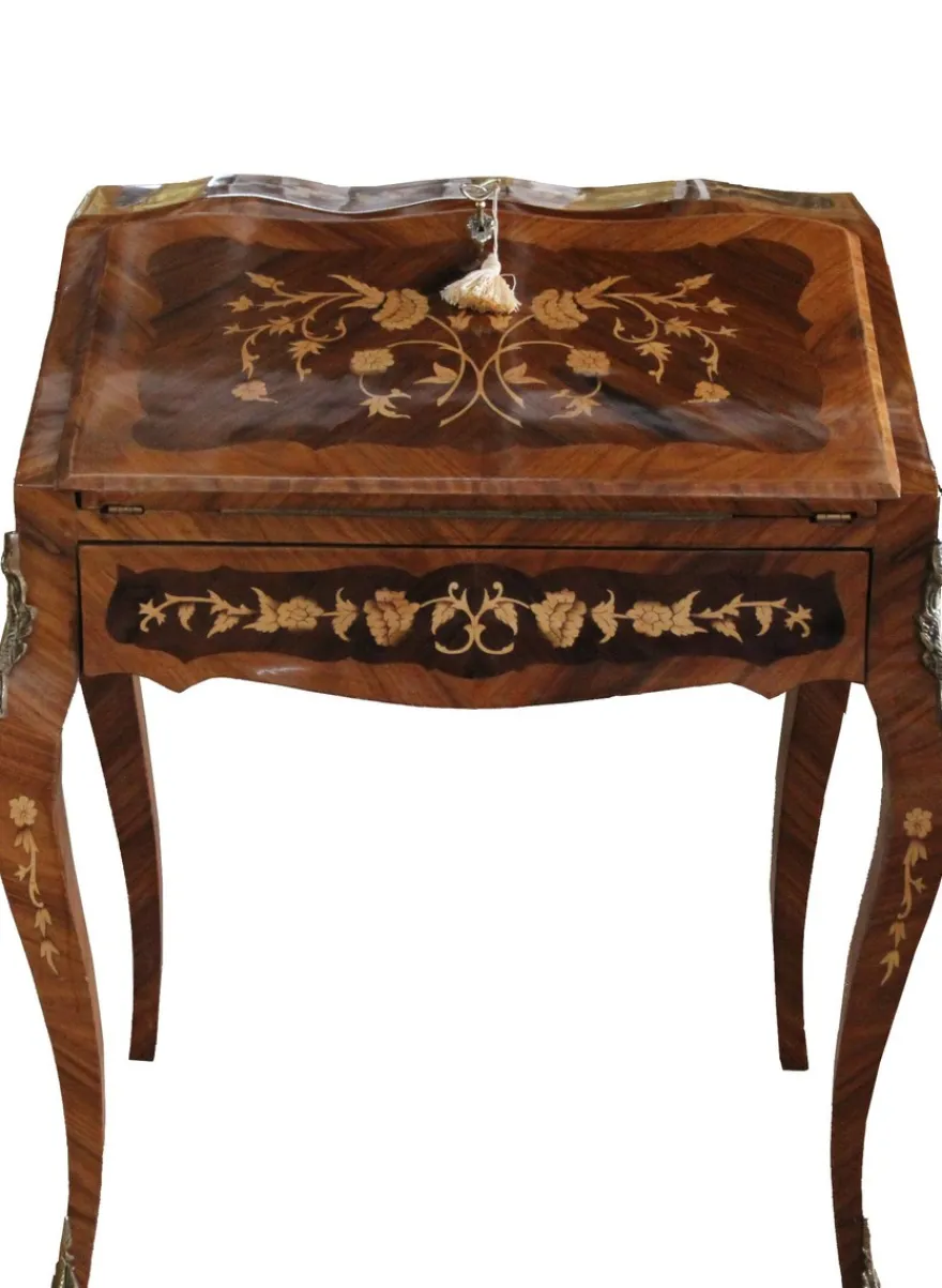 Casa Padrino Barock Sekretär Mahagony Braun B 70 x H 88 x T 53 cm- Sekretär Antik Stil