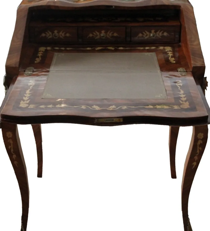 Casa Padrino Barock Sekretär Mahagony Braun B 70 x H 88 x T 53 cm- Sekretär Antik Stil