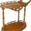 Casa Padrino Barock Servierwagen Braun 80 x 50 x H. 90 cm - Massivholz Trolley - Barock Gastronomie Accessoires