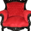 Casa Padrino Barock Sessel Al Capone Bordeaux / Schwarz 80 x 90 x H. 128 cm - Antik Stil
