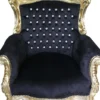 Casa Padrino Barock Sessel Al Capone Schwarz-Gold mit Bling Bling Glitzersteinen