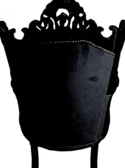 Casa Padrino Barock Sessel Al Capone Schwarz-Schwarz, 128 x 90 x 80 cm, handgefertigt