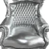 Casa Padrino Barock Sessel Al Capone im Antik Stil, Silber / Silber, Höhe 128 cm, Breite 90 cm, Tiefe 80 cm