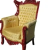 Casa Padrino Barock Sessel Al Capone im Antik Stil, Gold Muster / Braunrot, 127 x 90 x 80 cm