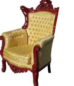 Casa Padrino Barock Sessel Al Capone im Antik Stil, Gold Muster / Braunrot, 127 x 90 x 80 cm