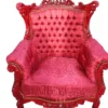 Casa Padrino Barock Sessel Al Capone im Antik Stil, Bordeaux Muster Braun Rot, H 127 x B 85 x T 65 cm