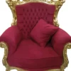Casa Padrino Barock Sessel "Al Capone" mit Kissen Bordeaux Rot / Gold - Antikstil Wohnzimmer Möbel