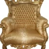 Casa Padrino Barock Sessel Al Capone Mod 2 Gold Muster / Gold - 127 x 85 x 65 cm - Handgefertigter Luxus Sessel