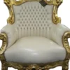 Casa Padrino Barock Sessel Al Capone im Antik Stil Creme und Gold, Höhe 128 cm, Breite 90 cm, Tiefe 80 cm