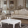 Casa Padrino Barock Sessel Braun / Weiß / Beige 80 x 82 x H. 100 cm - Prunkvoller Wohnzimmer Sessel mit Glitzersteinen - Barockstil Möbel