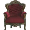 Casa Padrino Barock Sessel King im Antik Stil Bordeaux und Braun 85 x 85 x 120 cm