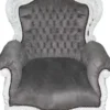 Casa Padrino Barock Sessel King im Antik Stil, Grau / Weiß, Höhe 120 cm, Breite 85 cm, Tiefe 85 cm, Handgefertigt