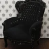 Casa Padrino Barock Sessel King Schwarz mit Bling Bling Glitzersteinen, 85 x 85 x H. 120 cm