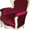 Casa Padrino Barock Sessel King im Antik Stil, Bordeaux und Creme, 85 x 85 x H. 120 cm