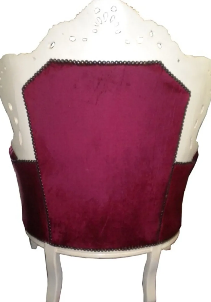 Casa Padrino Barock Sessel King im Antik Stil, Bordeaux und Creme, 85 x 85 x H. 120 cm