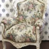 Casa Padrino Barock Sessel King im Blumenmuster Creme, 85 x 85 x H. 120 cm, Limited Edition