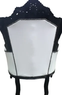 Casa Padrino Barock Sessel King im Antik Stil, weiß / schwarz, 85 x 85 x H. 120 cm