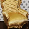 Casa Padrino Barock Sessel King Gold Muster / Gold - 120 x 85 x 85 cm - Luxuriöser Antik Stil Sessel