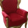 Casa Padrino Barock Sessel King im Antikstil Rot / Gold - Höhe 120 cm - Handgefertigtes Luxusmöbel