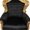Casa Padrino Barock Sessel King im Antik Stil, Schwarz Gold mit Glitzersteinen, 120 x 85 x 85 cm