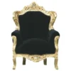 Casa Padrino Barock Sessel King im Antik Stil Schwarz und Gold 85 x 85 x 120 cm